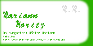 mariann moritz business card